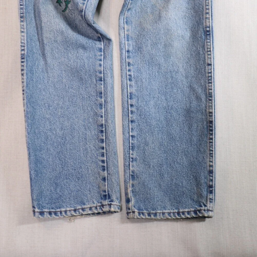 Vintage Rustler Jeans *30x30 Upcycled Tattoo Drawn Art Denim 90s Y2K Bone Skull
